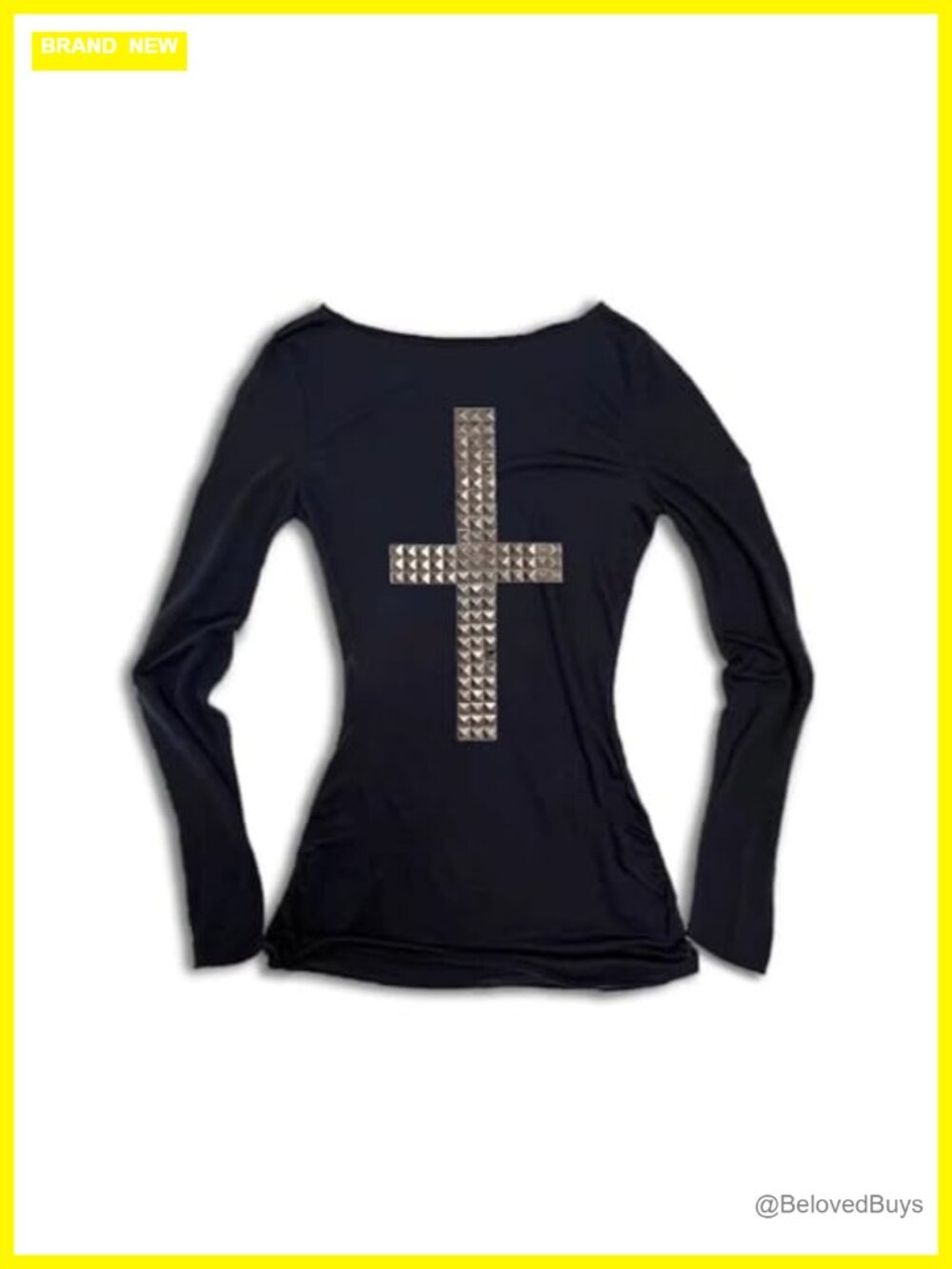 Y2k Grunge Goth Long Sleeve Fitted T-Shirt Crew Neck Graphic Tee